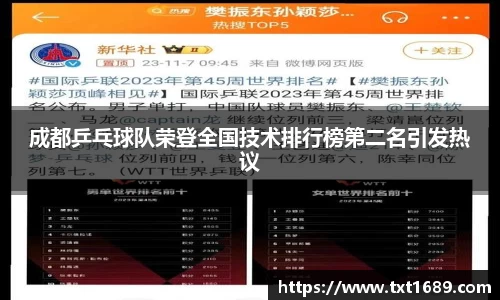 成都乒乓球队荣登全国技术排行榜第二名引发热议
